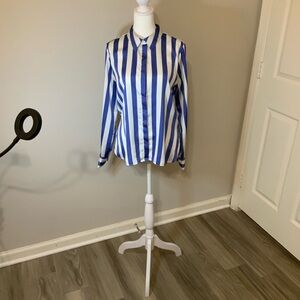 A New Day Blue and White Striped Blouse